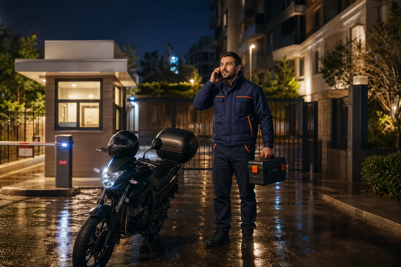 Hekimbaşı site girişinde gece motorlu çilingir servisi